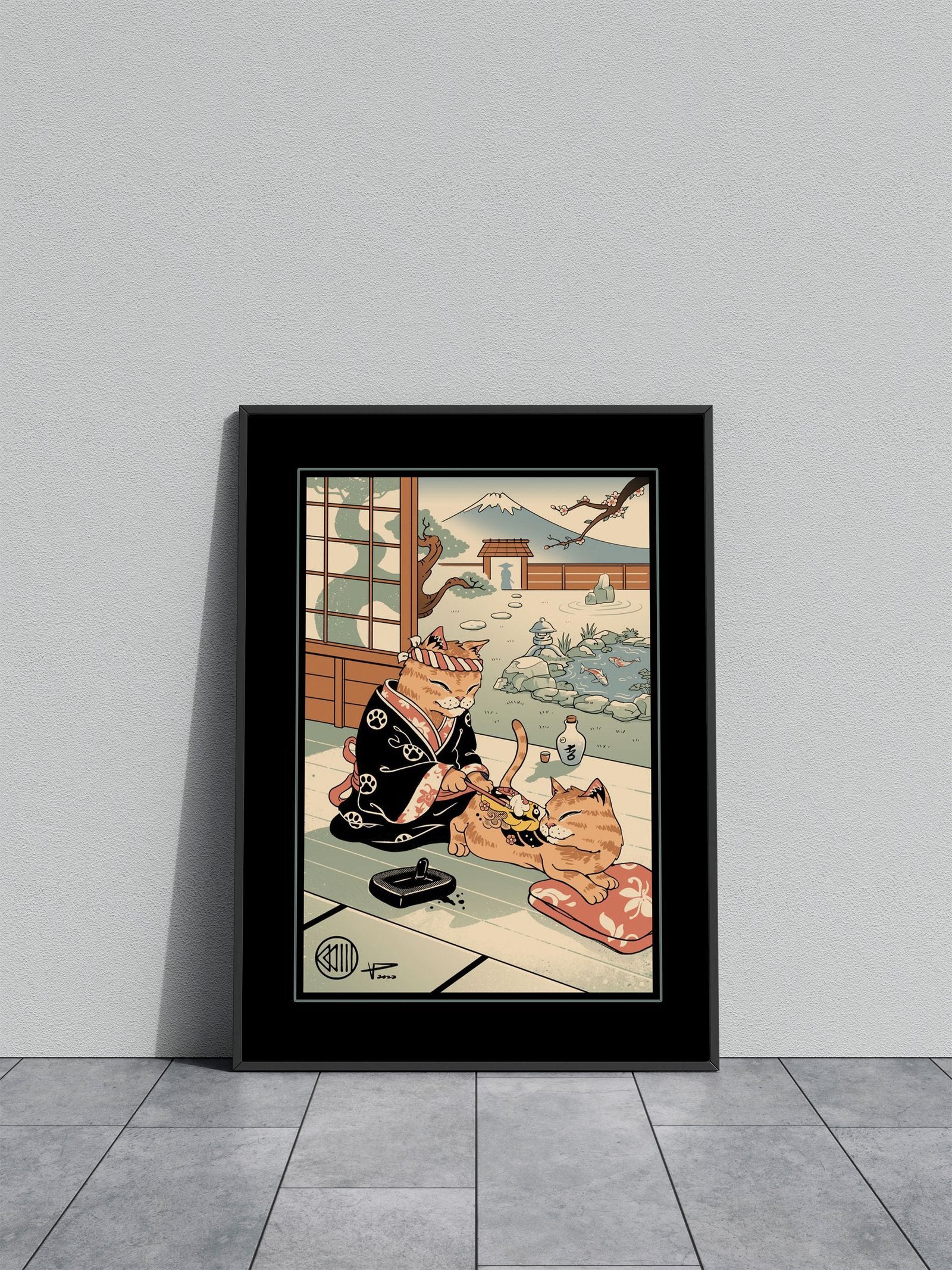 Tattooed Meowster Asian Style Poster | Wall Art for Home & Office | High-Quality Print - High-Quality Visual Display