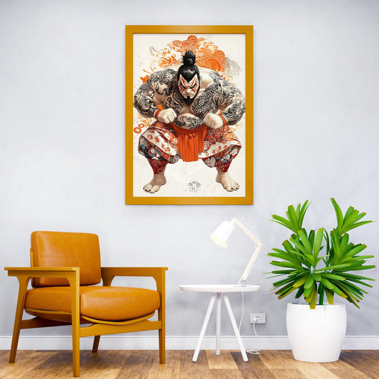 Tattooed Sumo Wrestler Asian Style Poster | Wall Art for Home & Office | High-Quality Print - High-Quality Visual Display