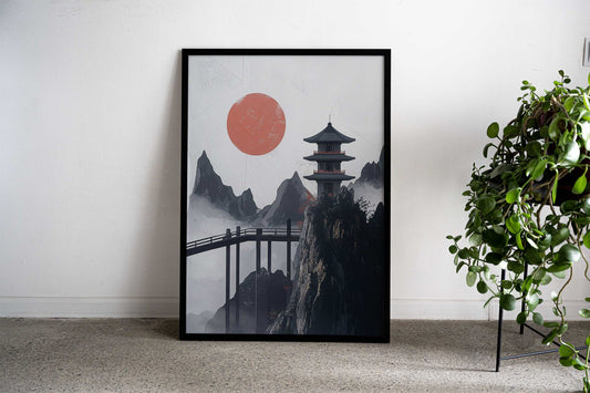Temple Japanese aesthetic Asian Style Poster | Wall Art for Home & Office | High-Quality Print - High-Quality Visual Display
