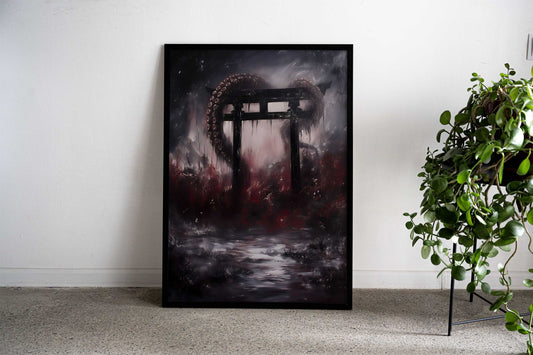 Tentacle Torii Gate Asian Style Poster | Wall Art for Home & Office | High-Quality Print - High-Quality Visual Display