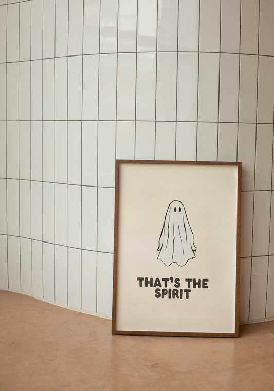 That's The Spirit | Black and Cream | Art Print - High-Quality Premium Wall Art Decor Sticker