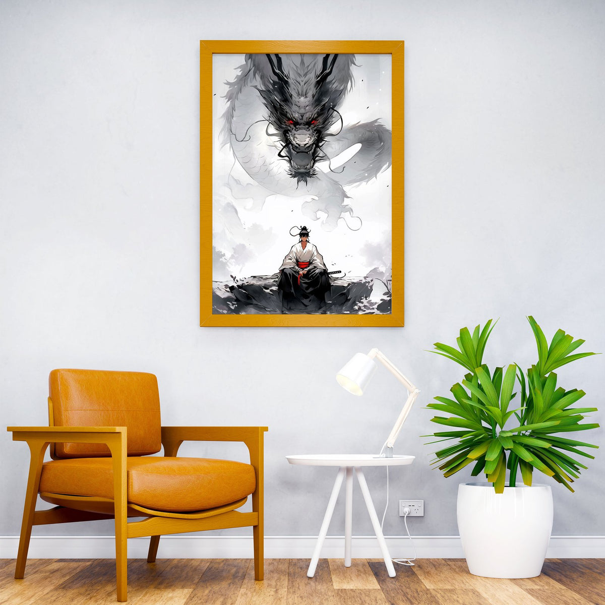 The Dragon and The Samurai Asian Style Poster | Wall Art for Home & Office | High-Quality Print - High-Quality Visual Display