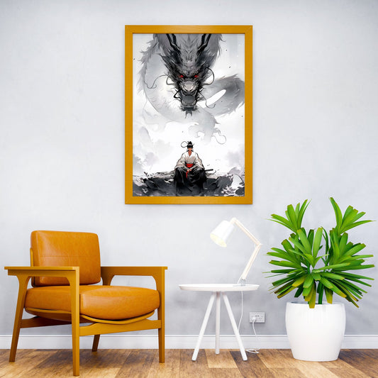 The Dragon and The Samurai Asian Style Poster | Wall Art for Home & Office | High-Quality Print - High-Quality Visual Display