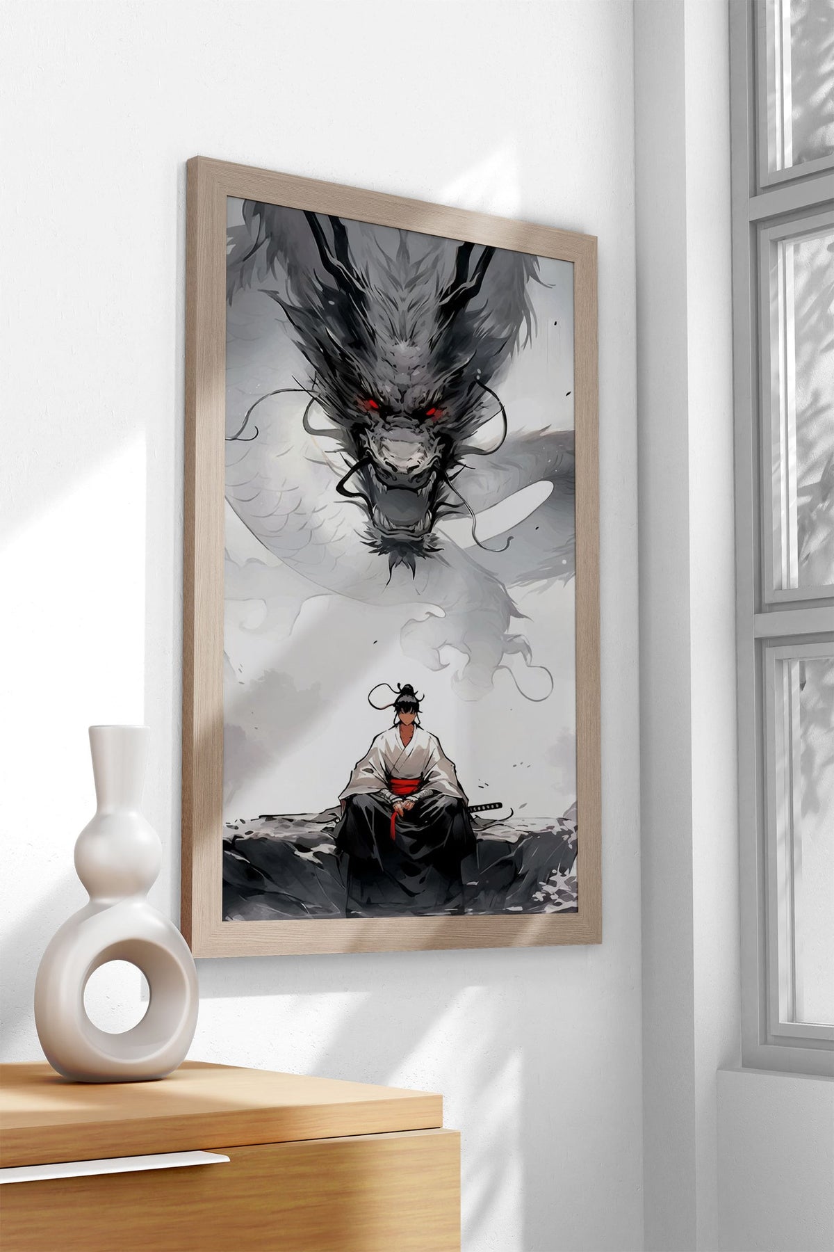 The Dragon and The Samurai Asian Style Poster | Wall Art for Home & Office | High-Quality Print - High-Quality Visual Display