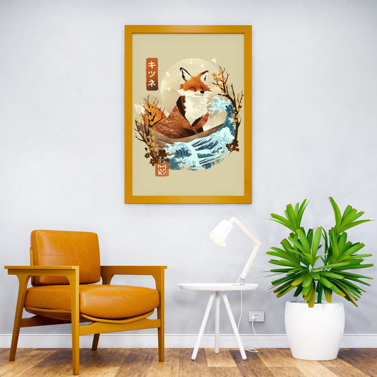 The Great Wave Fox Asian Style Poster | Wall Art for Home & Office | High-Quality Print - High-Quality Visual Display