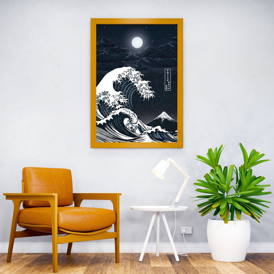 The Great Wave Night Japan Asian Style Poster | Wall Art for Home & Office | High-Quality Print - High-Quality Visual Display