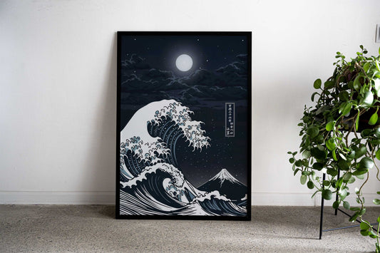 The Great Wave Night Japan Asian Style Poster | Wall Art for Home & Office | High-Quality Print - High-Quality Visual Display