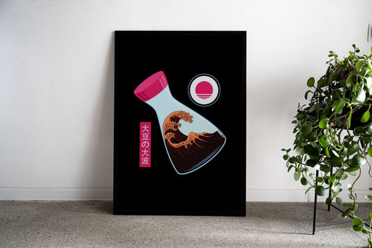 The Great Wave Of Soy Asian Style Poster | Wall Art for Home & Office | High-Quality Print - High-Quality Visual Display