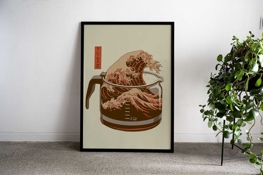 The Great Wave of Coffee 2 Asian Style Poster | Wall Art for Home & Office | High-Quality Print - High-Quality Visual Display