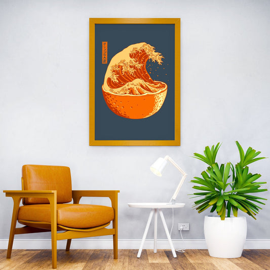 The Great Wave of Orange Asian Style Poster | Wall Art for Home & Office | High-Quality Print - High-Quality Visual Display