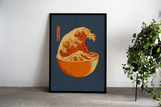 The Great Wave of Orange Asian Style Poster | Wall Art for Home & Office | High-Quality Print - High-Quality Visual Display