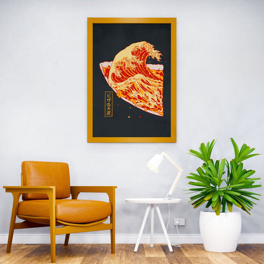 The Great Wave of Pizza Asian Style Poster | Wall Art for Home & Office | High-Quality Print - High-Quality Visual Display