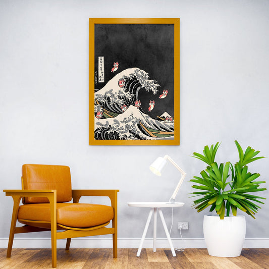 The Great wave of cuteness Asian Style Poster | Wall Art for Home & Office | High-Quality Print - High-Quality Visual Display