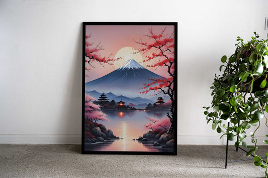 The Majestic Mount Asian Style Poster | Wall Art for Home & Office | High-Quality Print - High-Quality Visual Display