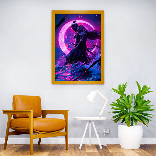 The Moon Samurai Asian Style Poster | Wall Art for Home & Office | High-Quality Print - High-Quality Visual Display