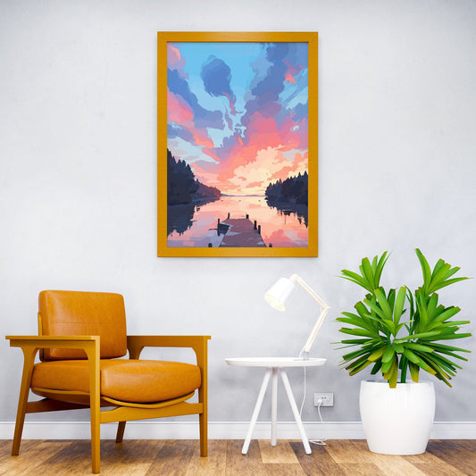 The River Dock Asian Style Poster | Wall Art for Home & Office | High-Quality Print - High-Quality Visual Display