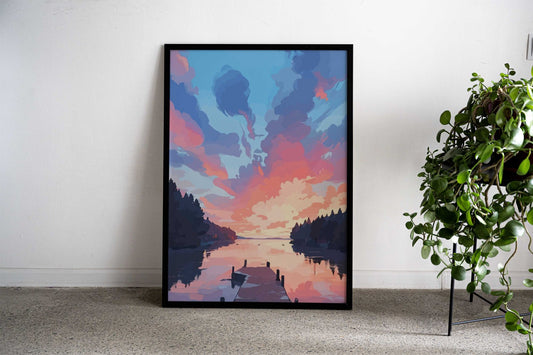 The River Dock Asian Style Poster | Wall Art for Home & Office | High-Quality Print - High-Quality Visual Display