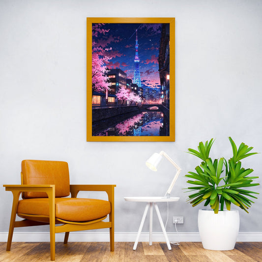 The Tokyo Skytree Neon Asian Style Poster | Wall Art for Home & Office | High-Quality Print - High-Quality Visual Display