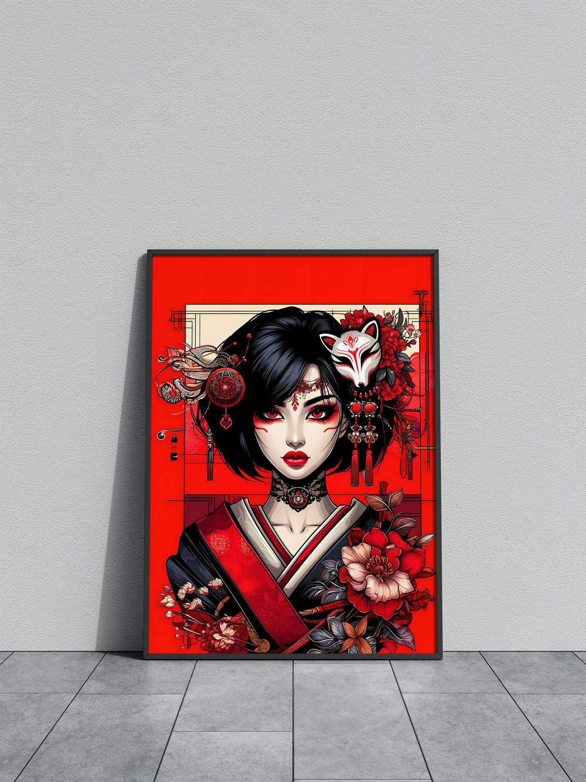 The passionate Geisha Asian Style Poster | Wall Art for Home & Office | High-Quality Print - High-Quality Visual Display