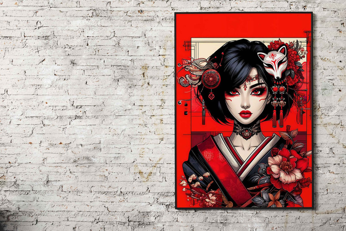 The passionate Geisha Asian Style Poster | Wall Art for Home & Office | High-Quality Print - High-Quality Visual Display