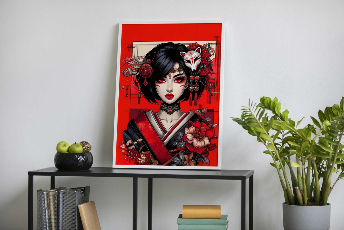 The passionate Geisha Asian Style Poster | Wall Art for Home & Office | High-Quality Print - High-Quality Visual Display