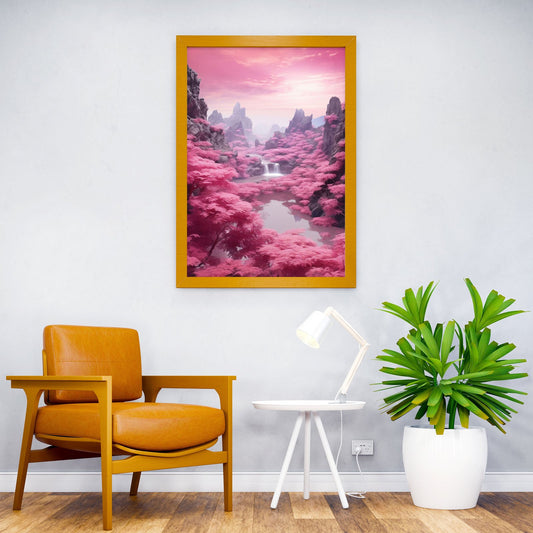 The pink river Asian Style Poster | Wall Art for Home & Office | High-Quality Print - High-Quality Visual Display