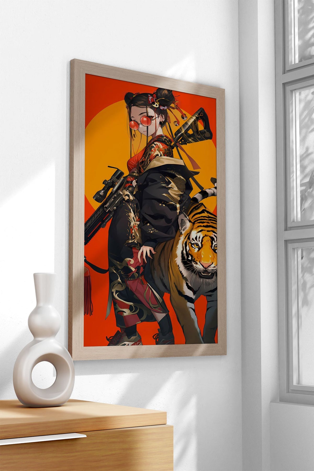 Tiger Guardian Geisha Asian Style Poster | Wall Art for Home & Office | High-Quality Print - High-Quality Visual Display