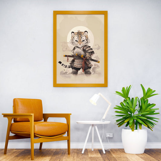 Tiger Samurai Warrior Asian Style Poster | Wall Art for Home & Office | High-Quality Print - High-Quality Visual Display