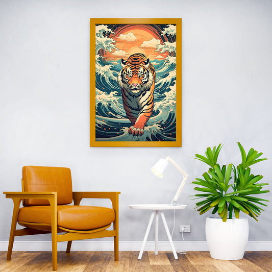 Tiger Asian Style Poster | Wall Art for Home & Office | High-Quality Print - High-Quality Visual Display