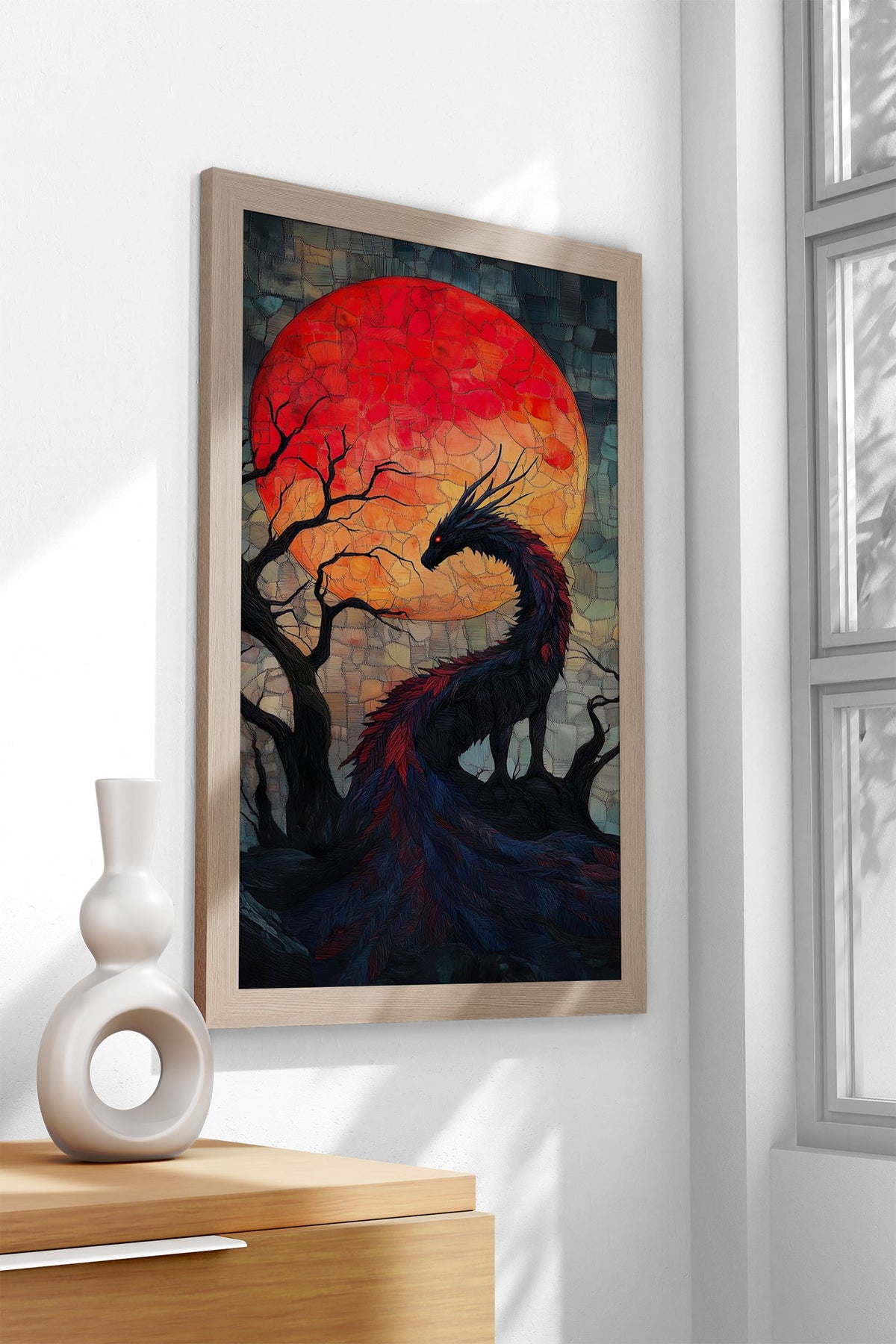 Tissue Bloodmoon Dragon Asian Style Poster | Wall Art for Home & Office | High-Quality Print - High-Quality Visual Display