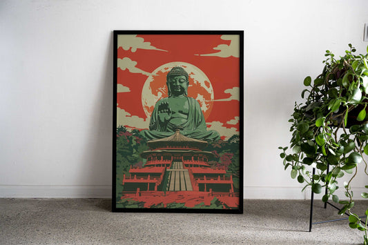 Tokyo Buddha Travel Poster Asian Style Poster | Wall Art for Home & Office | High-Quality Print - High-Quality Visual Display
