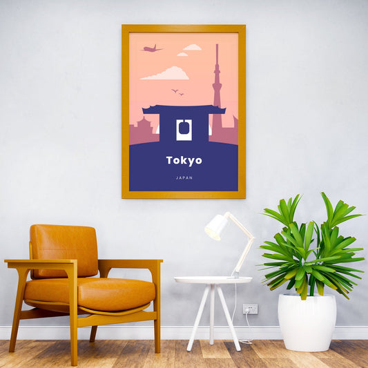Tokyo Skyline Illustration Asian Style Poster | Wall Art for Home & Office | High-Quality Print - High-Quality Visual Display