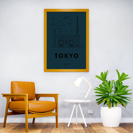 Tokyo Skyline Minimalist Art Asian Style Poster | Wall Art for Home & Office | High-Quality Print - High-Quality Visual Display