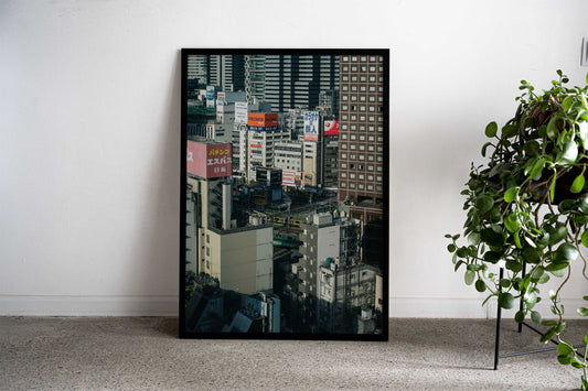 Tokyo Skyline with Billboards Asian Style Poster | Wall Art for Home & Office | High-Quality Print - High-Quality Visual Display