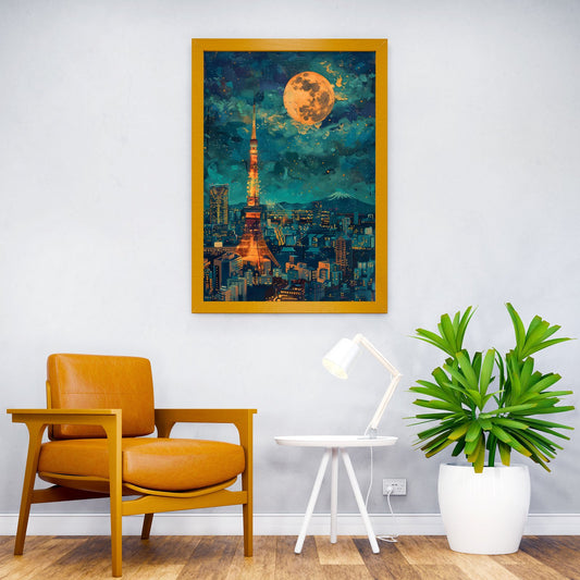 Tokyo Tower Japan Painting Asian Style Poster | Wall Art for Home & Office | High-Quality Print - High-Quality Visual Display