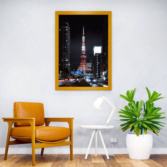 Tokyo Tower Night View Asian Style Poster | Wall Art for Home & Office | High-Quality Print - High-Quality Visual Display