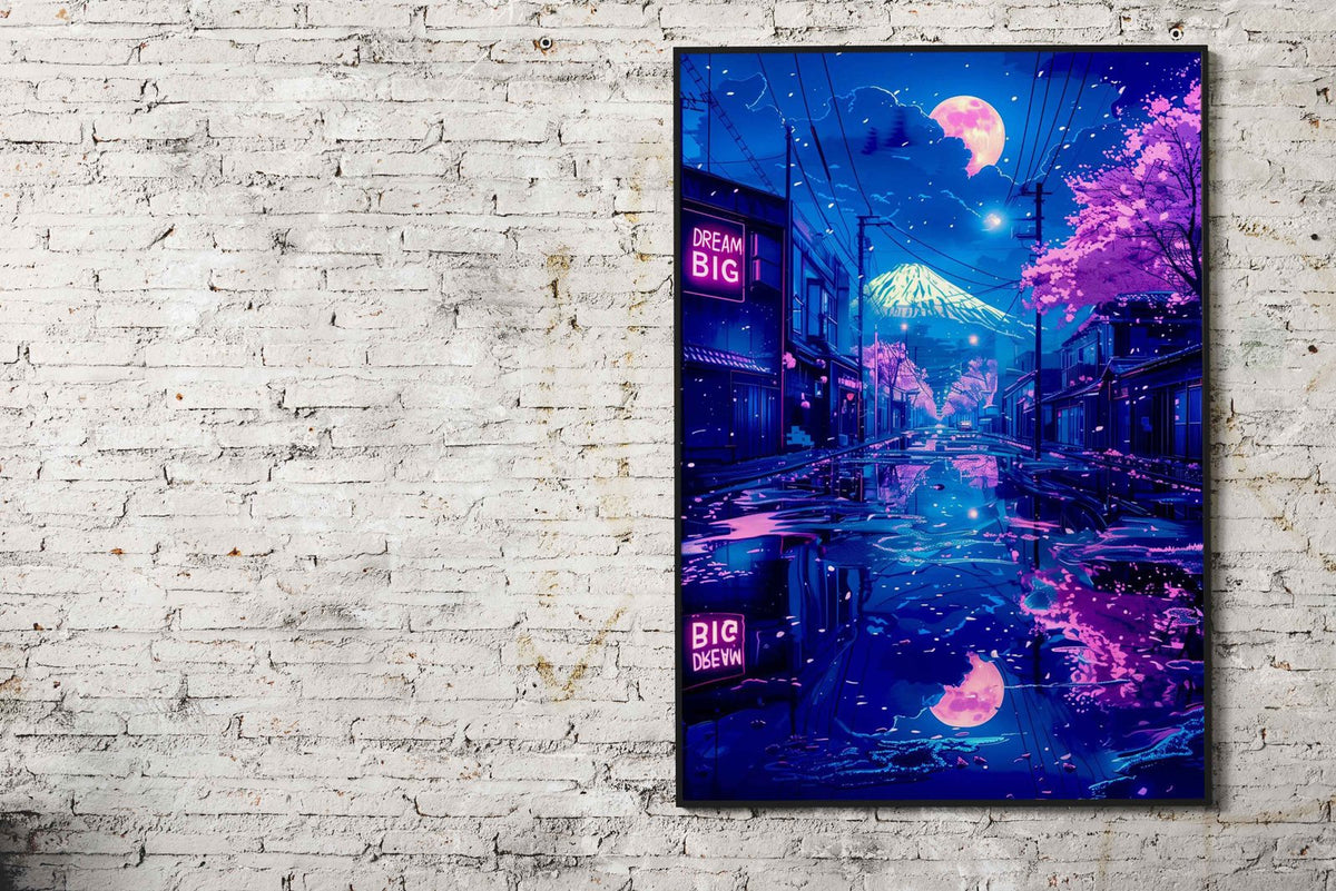 Tokyo anime aesthetic moon Asian Style Poster | Wall Art for Home & Office | High-Quality Print - High-Quality Visual Display
