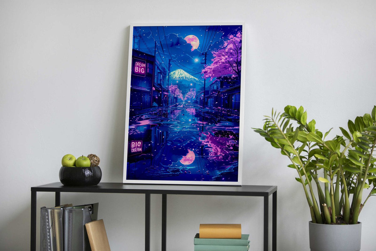 Tokyo anime aesthetic moon Asian Style Poster | Wall Art for Home & Office | High-Quality Print - High-Quality Visual Display