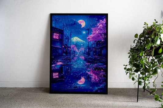 Tokyo anime aesthetic moon Asian Style Poster | Wall Art for Home & Office | High-Quality Print - High-Quality Visual Display