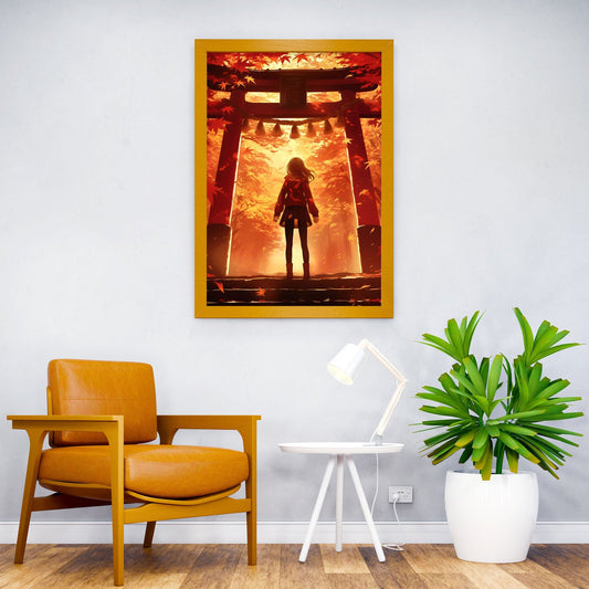Torii Gate Anime girl Asian Style Poster | Wall Art for Home & Office | High-Quality Print - High-Quality Visual Display