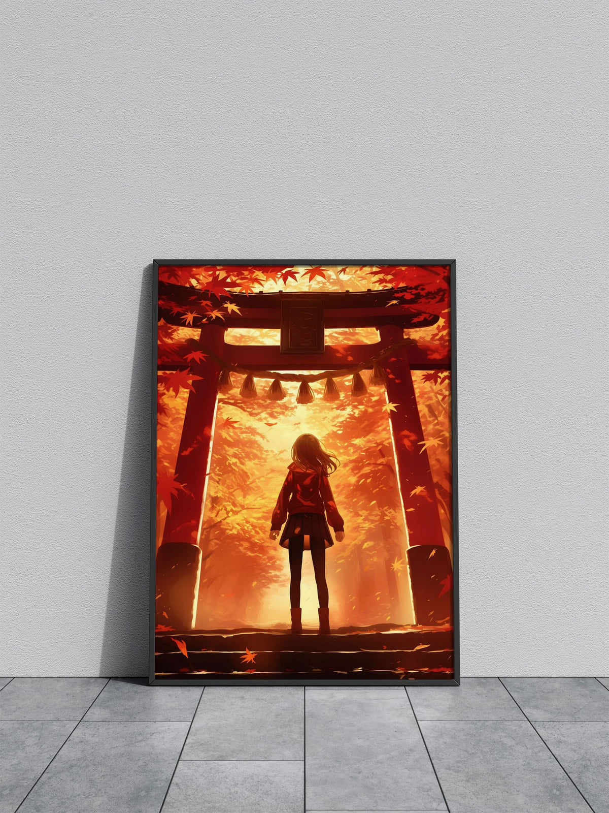 Torii Gate Anime girl Asian Style Poster | Wall Art for Home & Office | High-Quality Print - High-Quality Visual Display