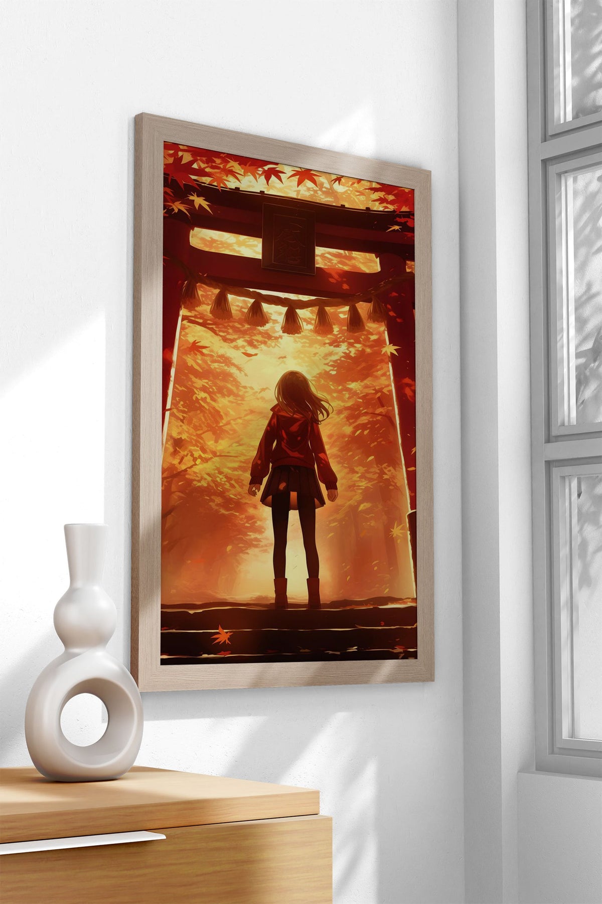 Torii Gate Anime girl Asian Style Poster | Wall Art for Home & Office | High-Quality Print - High-Quality Visual Display