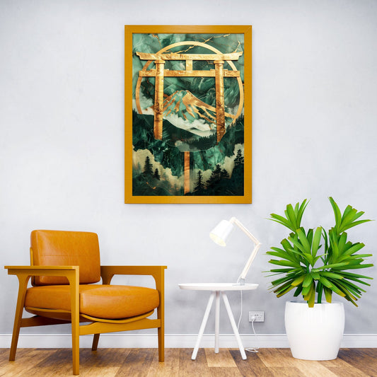 Torii Gate Kintsugi Art Asian Style Poster | Wall Art for Home & Office | High-Quality Print - High-Quality Visual Display