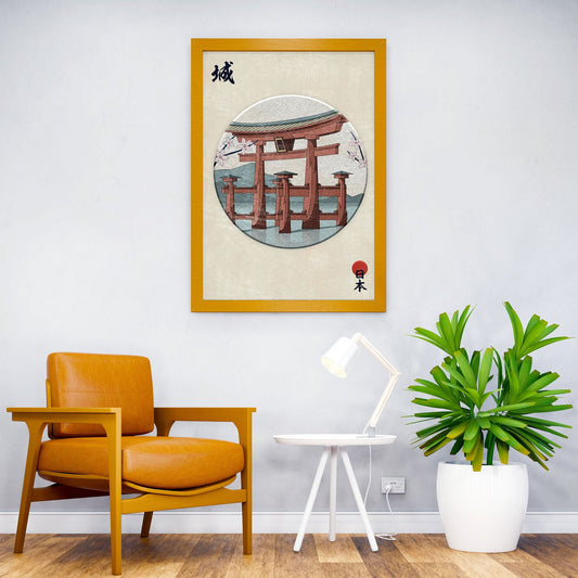 Torii Gate Lake Sakura Asian Style Poster | Wall Art for Home & Office | High-Quality Print - High-Quality Visual Display