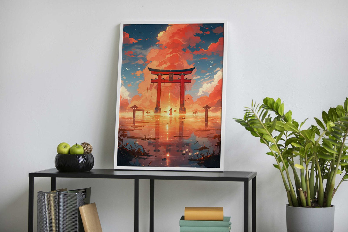 Torii Gate Landscape Anime Asian Style Poster | Wall Art for Home & Office | High-Quality Print - High-Quality Visual Display