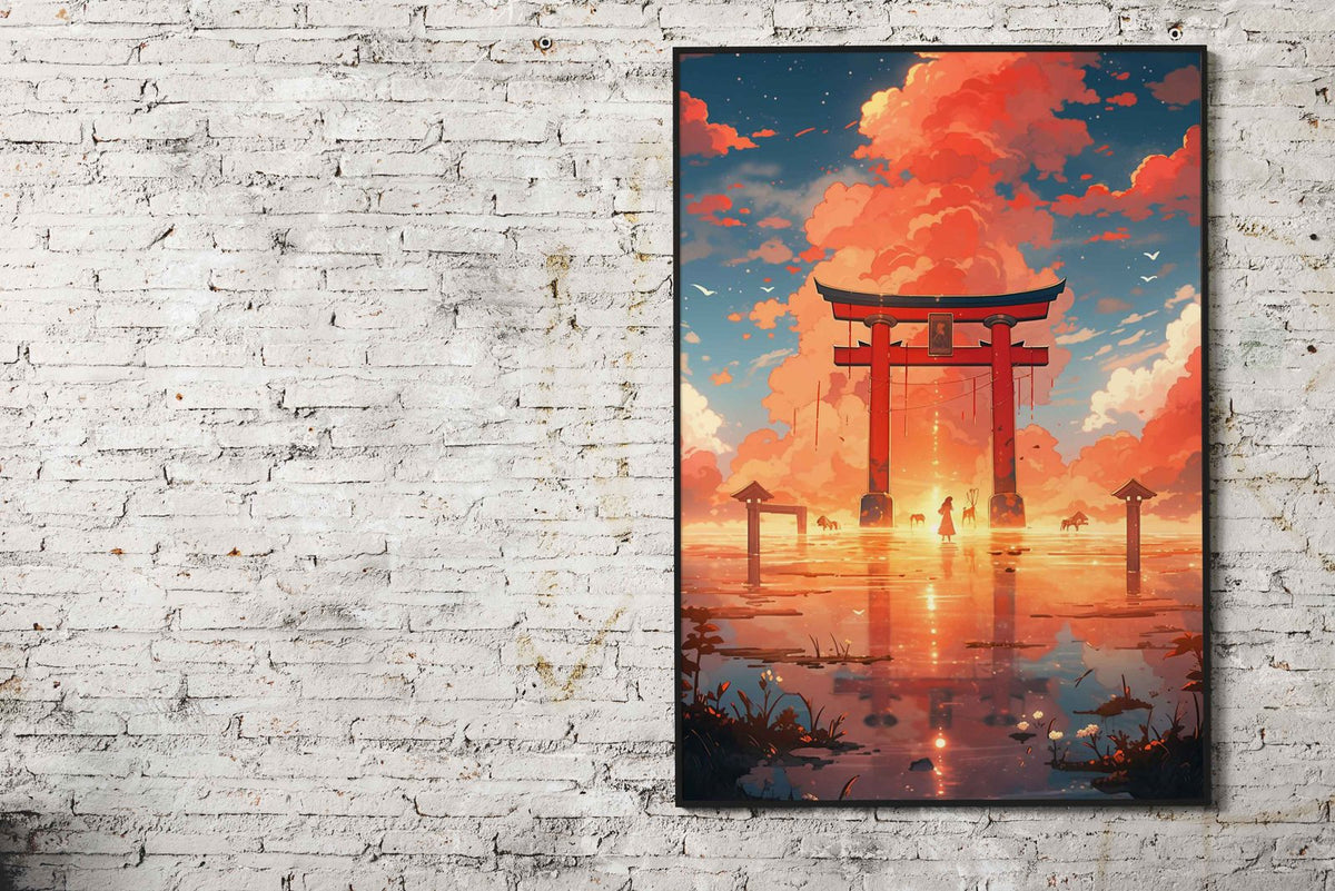 Torii Gate Landscape Anime Asian Style Poster | Wall Art for Home & Office | High-Quality Print - High-Quality Visual Display