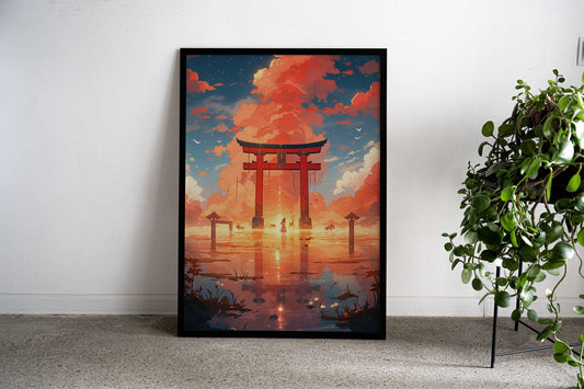 Torii Gate Landscape Anime Asian Style Poster | Wall Art for Home & Office | High-Quality Print - High-Quality Visual Display