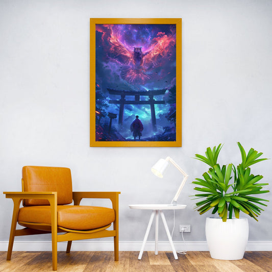 Torii Gate Owl Asian Style Poster | Wall Art for Home & Office | High-Quality Print - High-Quality Visual Display