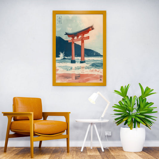 Torii Gate Sea Japan Asian Style Poster | Wall Art for Home & Office | High-Quality Print - High-Quality Visual Display