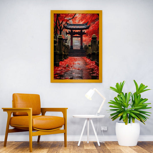 Torii Gate cherry blossom Asian Style Poster | Wall Art for Home & Office | High-Quality Print - High-Quality Visual Display